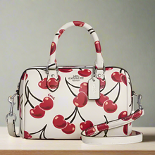Load image into Gallery viewer, Coach Mini Rowan Crossbody Bag Cherry CY745 White Leather Small ORGPKG