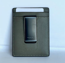 Load image into Gallery viewer, Coach Money Clip Card Case Mens Army Green Leather C6702 Wallet Compact