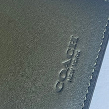 Load image into Gallery viewer, Coach Money Clip Card Case Mens Army Green Leather C6702 Wallet Compact