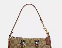 Load image into Gallery viewer, Coach Nolita 19 Disney Shoulder Bag Brown Signature Jacquard Mickey Mouse CN507