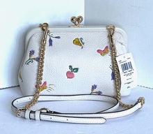 Load image into Gallery viewer, Coach Nora Kisslock Crossbody Womens Leather White Garden Print C8335