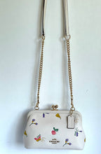 Load image into Gallery viewer, Coach Nora Kisslock Crossbody Womens Leather White Garden Print C8335