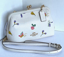 Load image into Gallery viewer, Coach Nora Kisslock Crossbody Womens Leather White Garden Print C8335