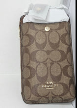 Load image into Gallery viewer, Coach North South Phone Crossbody C7397 Brown Leather Signature Canvas Bag