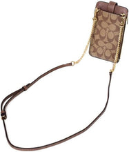Load image into Gallery viewer, Coach North South Phone Crossbody C7397 Brown Leather Signature Canvas Bag