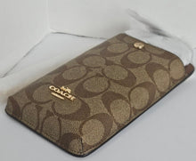 Load image into Gallery viewer, Coach North South Phone Crossbody C7397 Brown Leather Signature Canvas Bag