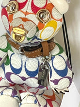 Load image into Gallery viewer, Coach Pride Bear Rainbow Keychain CJ953 White Signature Bag Charm LGBTQIA+