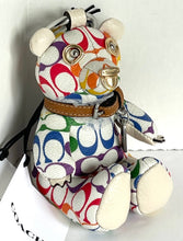 Load image into Gallery viewer, Coach Pride Bear Rainbow Keychain CJ953 White Signature Bag Charm LGBTQIA+