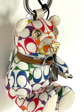 Load image into Gallery viewer, Coach Bear Rainbow Bag Charm Keychain Pride CJ953 White Signature LGBTQIA+