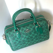 Load image into Gallery viewer, Coach Rowan Satchel Bag Medium Signature Canvas Jade CV961 Crossbody Green