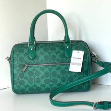 Load image into Gallery viewer, Coach Rowan Satchel Bag Medium Signature Canvas Jade CV961 Crossbody Green