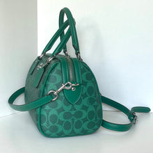 Load image into Gallery viewer, Coach Rowan Satchel Bag Medium Signature Canvas Jade CV961 Crossbody Green