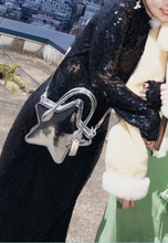 Load image into Gallery viewer, Coach Silver Star Crossbody Bag Small Mirror Metallic Leather CN700 Top Handles