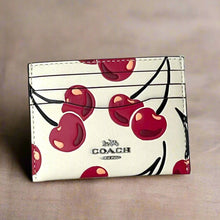 Load image into Gallery viewer, CoachSlimIDCardCaseCherryPrintLeatherCAA77WhiteLimitedEdition