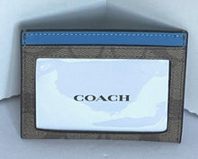 Load image into Gallery viewer, Coach Slim Id Card Case Wallet CH415 Leather Signature Canvas Blue