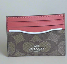 Load image into Gallery viewer, Coach Slim Id Card Case Wallet CH415 Leather Signature Canvas Orange