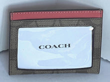 Load image into Gallery viewer, Coach Slim Id Card Case Wallet CH415 Leather Signature Canvas Orange