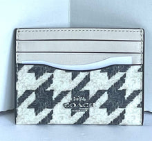 Load image into Gallery viewer, Coach Slim Id Card Case Wallet CJ722 Houndstooth Black Leather Coated Canvas