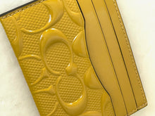 Load image into Gallery viewer, Coach Slim Id Card Case Wallet Yellow Patent Leather Signature Logo CU19