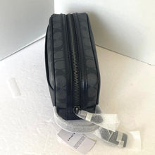 Load image into Gallery viewer, Coach Small Travel Dopp Kit 2515 Black Leather Signature Canvas Toiletry Bag