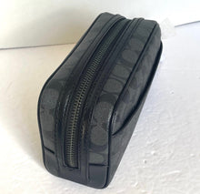 Load image into Gallery viewer, Coach Small Travel Dopp Kit 2515 Black Leather Signature Canvas Toiletry Bag