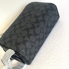 Load image into Gallery viewer, Coach Small Travel Dopp Kit 2515 Black Leather Signature Canvas Toiletry Bag