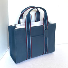 Load image into Gallery viewer, Coach Smith Tote Medium Blue Leather Crossbody Bag Cu997 ORIGPKG
