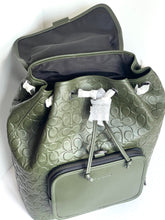Load image into Gallery viewer, Coach Sullivan Backpack Signature Leather C9868 Mens Large Green Laptop Sleeve