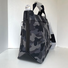 Load image into Gallery viewer, Coach Tote 38 CY805 Large Gray Camo Canvas Leather Carryall Shoulder Bag