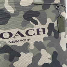 Load image into Gallery viewer, Coach Tote 38 CY805 Large Green Camo Canvas Leather Carryall Shoulder Bag