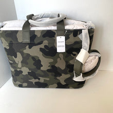 Load image into Gallery viewer, Coach Tote 38 CY805 Large Green Camo Canvas Leather Carryall Shoulder Bag