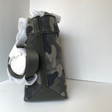 Load image into Gallery viewer, Coach Tote 38 CY805 Large Green Camo Canvas Leather Carryall Shoulder Bag