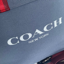 Load image into Gallery viewer, Coach Tote Bag 38 Shoulder Bag Blue Canvas Leather CJ486 Medium Zip Top