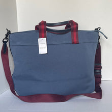 Load image into Gallery viewer, Coach Tote Bag 38 Shoulder Bag Blue Canvas Leather CJ486 Medium Zip Top
