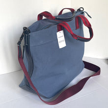 Load image into Gallery viewer, Coach Tote Bag 38 Shoulder Bag Blue Canvas Leather CJ486 Medium Zip Top