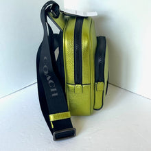 Load image into Gallery viewer, Coach Track Pack 14 Sling Metallic Leather Crossbody CP141 Shoulder Bag Citrine