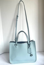 Load image into Gallery viewer, Coach Tyler Carryall 28 Womens Medium Blue Leather Satchel Shoulder Bag C3460