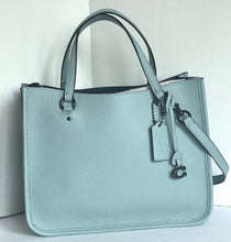 Load image into Gallery viewer, Coach Tyler Carryall 28 Womens Medium Blue Leather Satchel Shoulder Bag C3460