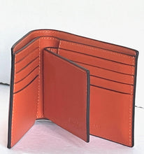 Load image into Gallery viewer, Coach Wallet 3 In 1 Mens CH084 Large Orange Leather Billfold ID 2 Piece Removable
