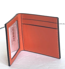 Load image into Gallery viewer, Coach Wallet 3 In 1 Mens CH084 Large Orange Leather Billfold ID 2 Piece Removable