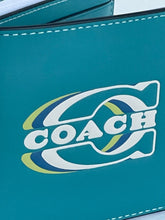 Load image into Gallery viewer, Coach Wallet 3 In 1 Mens CH084 Large Teal Blue Leather Billfold ID 2 Piece Removable