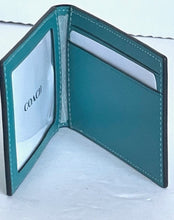 Load image into Gallery viewer, Coach Wallet 3 In 1 Mens CH084 Large Teal Blue Leather Billfold ID 2 Piece Removable