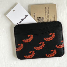 Load image into Gallery viewer, Coach Wavy Card Case Caterpillar Coachtopia Black Leather CQ866 Wallet