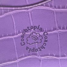 Load image into Gallery viewer, Coach Wavy Card Case Purple Croc Embossed Coachtopia Leather Slim CT386