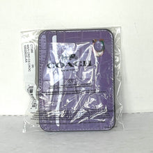 Load image into Gallery viewer, Coach Wavy Card Case Purple Croc Embossed Coachtopia Leather Slim CT386
