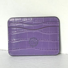 Load image into Gallery viewer, Coach Wavy Card Case Purple Croc Embossed Coachtopia Leather Slim CT386