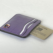 Load image into Gallery viewer, Coach Wavy Card Case Purple Croc Embossed Coachtopia Leather Slim CT386