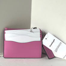 Load image into Gallery viewer, Coach Wavy Zip Card Case Wallet Coachtopia Pink Leather Key Ring CBM04