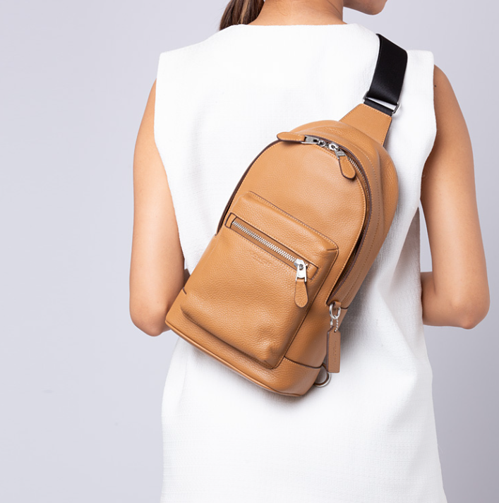 2540 West Pebbled Leather Sling Pack Backpack Bag by Coach