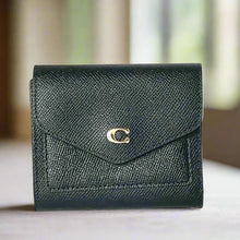 Load image into Gallery viewer, Coach Wyn Small Wallet Womens Black Leather Trifold Billfold C2328 ORGPKG
